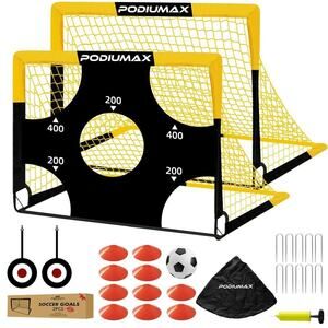 Kids Soccer Goal Set of 2, 4X3Ft Pop up Portable Soccer Goals for Backyard, Socc